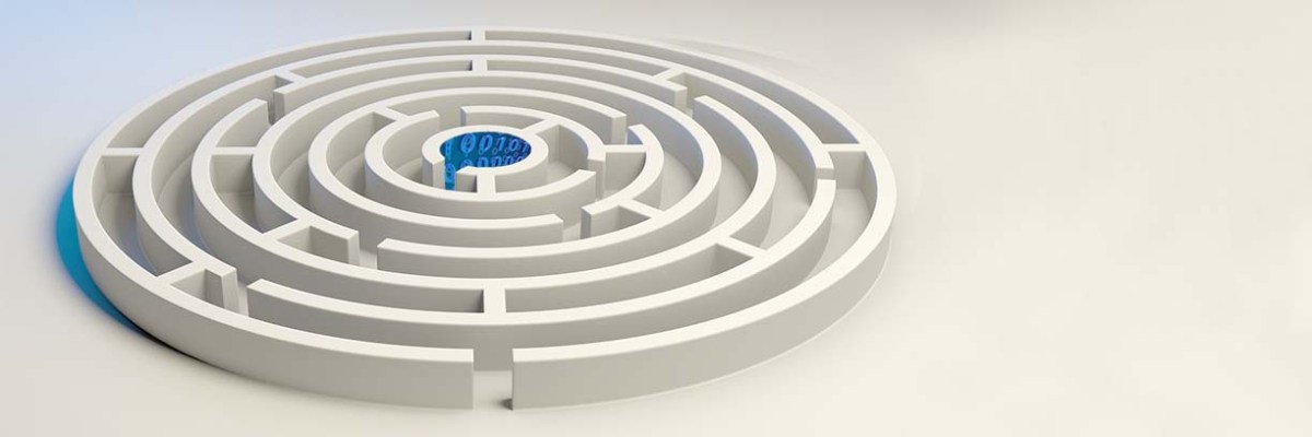 Data science challenges represented by a circular maze